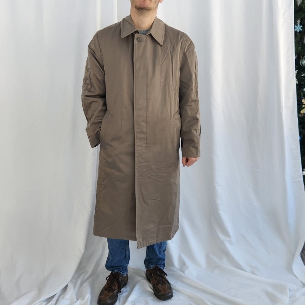 90s Taupe Long Fit Trench Coat